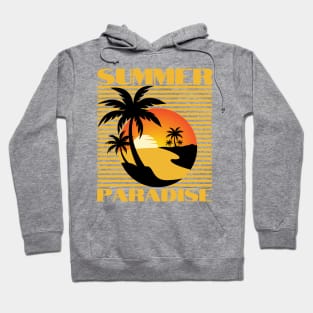 Summer Paradise. Summertime, Fun Time. Fun Summer, Beach, Sand, Surf Retro Vintage Design. Hoodie